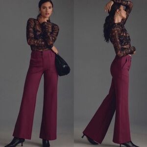Maeve Cowgirl Style Maroon Dress Pants